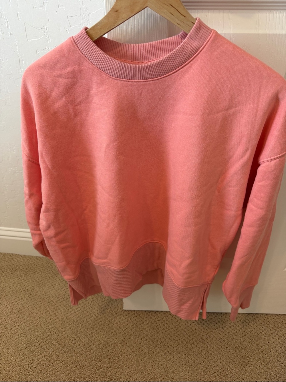 American Eagle AE Women's Coral Pink Crewneck Sweater